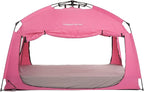 Indoor Instant Privacy Bed Tent for Sleeping,Quick Set-up Bed Canopies,Portable Bed Drapes with Large Space and 3 Doors (Pink, Twin)