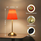 Set of 2 Cordless Table Lamps Rechargeable, 3CCT & Stepless Dimming, LED Wireless Outdoor Table Lamp with Touch Activation for Tabletop Bedside Patio, 4.5" W x 11.5" H (Tangerine Orange)