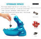 Hippo Statue, Hippo Resin Furniture Ornament Sculpture, Suitable for Home Decor, Desktop Hippo Candy Bowl, Entryway Table Storage Vessel, Storage Box (Blue)