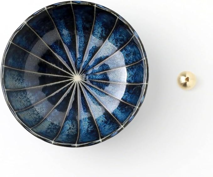 Gift Set: Sandalwood Incense Sticks & Navy Blue Lotus Holder by Asayu Japan