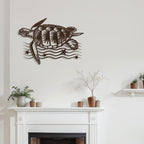 SIGNLEADER Metal Wall Art Decor Turtle Minimalist Modern Abstract Wall Sculpture Hangings Home Decoration for Living Room, Bedroom, Bathroom, Kitchen, Outdoor - 18" Bronze