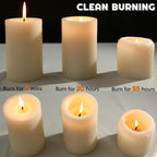 White Unscented Dripless & Smokeless Tall Candles, 2.8x6 inch | 75 Hour Burn Time | Set of 6, Perfect for Dinner Table, Wedding, Spa, Aromatherapy, Party
