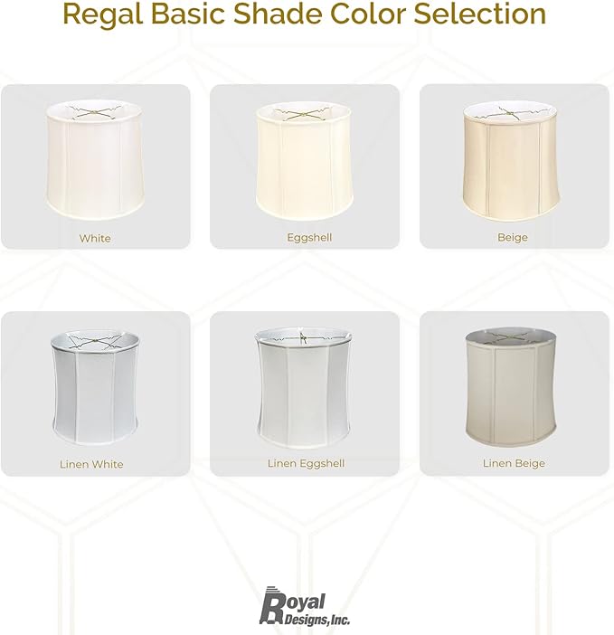 Royal Designs, Inc. BSO-719-16LNBG Drum Basic Lamp Shade, 15 x 16 x 16, Linen Beige