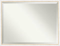 Amanti Art White Wall Mirror 32x42 Morgan White Gold Rectangle Bathroom Mirror for Wall Decor Living Room, X-Large Modern Wood Frame, Hangs Horizonally and Vertically, Bathroom Decor, Beveled Edge