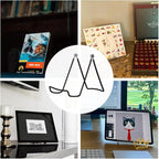 KINGDOM SOLUTIONS MADE IN USA 4-Pack Adjustable Black Metal Easels - Book Stand - Sturdy Plate Stand for Art, Pictures, Books, Frames - Unique on the Market