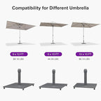 PURPLE LEAF Patio Umbrella Base Stand AT4030 Market Table Weighted Base Outdoor Heavy Duty Square Steel Plate Stand 66 LBS Black
