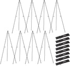 Nicpro Black Easel Stand for Sign, 8 Pack 63" Metal Portable Adjustable Collapsible Easels for Display, Painting, Poster, Wedding Sign with Carry Bag