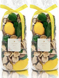 Qingbei Rina Spring Potpourri Bags,Lemon Scented Potpourri Bowl Filler with 4 Lemon,Decorative Dried Flowers,Home Fragrance, Vase Fillers,Bathroom Decor(8.4 oz)