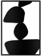 SIGNLEADER Metal Wall Art Decor Abstract Shapes Minimalist Modern Abstract Wall Sculpture Hangings Home Decoration for Living Room, Bedroom, Bathroom, Kitchen, Outdoor - 18" Black