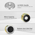 Sunflower Ashtray with Lid, Outdoor Ashtrays for Patio, Stainless Steel Ashtray Odorless Smokeless for Home Office Balcony