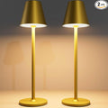2-Pack Cordless Table Lamps - 5000mAh Rechargeable Battery Operated Desk Lamp, 3-Level Dimmable LED Night Light for Bedroom, Dining, Restaurant - Metal Design (Bronze 2PACK)