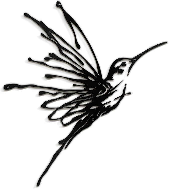 SIGNLEADER Metal Wall Art Decor Flying Bird Minimalist Modern Abstract Wall Sculpture Hangings Home Decoration for Living Room, Bedroom, Bathroom, Kitchen, Outdoor - 18" Black