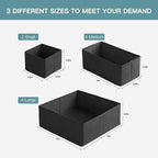 Criusia Drawer Organizer Clothes, 10 Pack Dresser Organizer for Baby Clothes, Underwear, Sock- Foldable Closet Organization and Storage Dividers Bins for Nursery, Bedroom (Black)