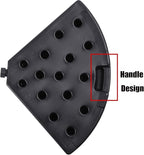 Sunnyglade 18.9" 4Pcs 13L Fan Shaped Water or Sand Filled Umbrella Base/Fan Style Self-Filled Cantilever Offset Umbrella Base Stand Suitable for All Kinds of Cross Tiles (Black)