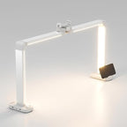 Neatfi LED Nail Tech Light, Desk Lamp for Nail Techs, Estheticians, Manicures, Facials, Threading, 40W, 3500 Lumens, Knob Control, Lampara para Mesa De Manicurista (with Charging Port, White)