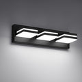 Modern LED Small Bathroom Lights Fixtures(3-Light),Metal Black Acrylic Wall Lighting,Vanity Lights for Bathroom Over Mirror(6000K 16in)