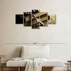 Elephant Stock Bible And Cross Wall Art Multi Piece Canvas - 5 Panel Christian Pictures Decor - Digital Design Canvas Print - Christian Wall Decor - 42" X 19"