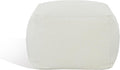 SAFAVIEH Couture Collection Samuels White Faux Shearling Ottoman Square Pouf (Fully Assembled)