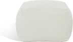 SAFAVIEH Couture Collection Samuels White Faux Shearling Ottoman Square Pouf (Fully Assembled)