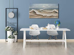 zoinart Blue Ocean Wave Oil Painting on Canvas Impasto Textured Painting Serene Canvas Wall Art Living Room Wall Decor Contemporary Art 24" x 48"