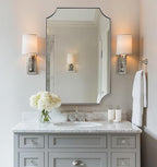 ANDY STAR 24x36 Inch Chrome Mirror, Scalloped Bathroom Mirror, Polished Chrome Framed Mirror in Anti-Rust Stainless Steel Metal Thin Frame Deep 1’’, Unique Scalloped Edge Design