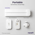 Neatfi LED Nail Tech Light, Desk Lamp for Nail Techs, Estheticians, Manicures, Facials, Threading, 40W, 3500 Lumens, Knob Control, Lampara para Mesa De Manicurista (with Charging Port, White)