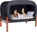 Bed Tent Full Bed Canopy Portable Dream Tent for Adult Indoor Sleeping Tents with 2 Doors Breathable Private Space Tents, Black
