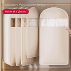 2 Packs Gusseted Garment Bags for Hanging Clothes Suit Bags for Open Closet Storage, Side Clear Clothing Cover for Coat, Dress, Jacket, Shirt, Fur Wardrobe Protector, (grey, 52 inch)