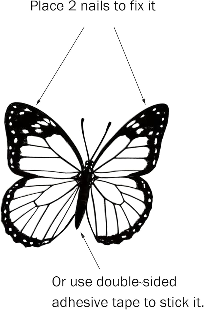 EONBES Black Metal Butterfly Wall Decor, 3-Piece Iron Butterfly Wall Art for Home Decor, Minimalist Elegant Wall Hangings for Living Room, Bedroom, Bathroom, Garden, Outdoor & Indoor Use