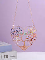 MANIFO 7 Chakra Crystal Tree Life Hanging Ornament Heart Healing Crystal Gemstone Hanging Decoration for Home Garden Window Wall Gifts