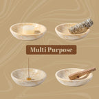 Koville Natural Marble Incense Holder, Incense Holder for Sticks with 9 Holes, Handmade Incense Burner Ash Catcher for Meditation Yoga SPA, Balsam Fir/Palo Santo/Sage/Cone (Gold)
