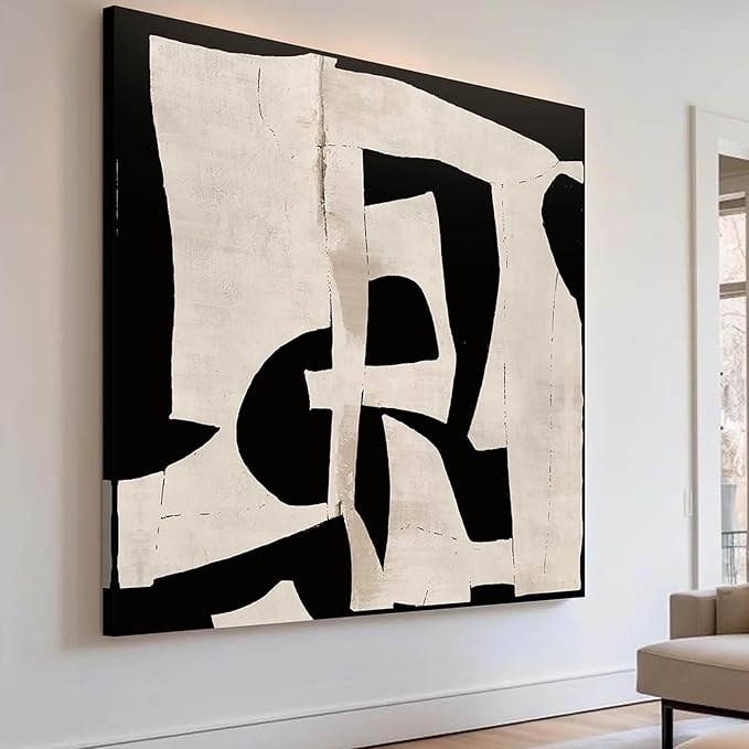Picture for Living Room Black Wall Art Large Wall Decor Abstract Canvas Artwork for Walls Modern Office Paintings for Wall Decorations Room Decor
