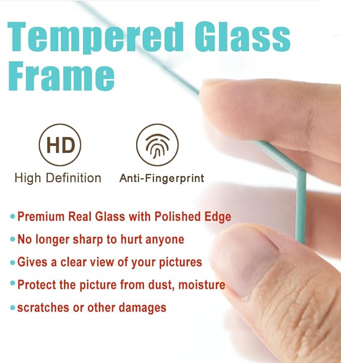 KTKDE 5x7 Picture Frames Gray Photo Frames with Real Glass for Picture 4x6 photo with Mat or 5x7 photo without Mat, Composite Wood Picture Frames for Table Top and Wall Mounting