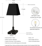 Rechargeable LED Table Lamps with Stepless Touch Control,Black Cordless Lamp for Living Room&Bedside&Patio&Shower,Small Desk Lamp(6000mAH Battery),2 Pack for Home Decor,Best Gifts for Family