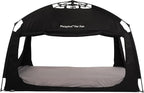 Indoor Instant Privacy Bed Tent for Sleeping,Quick Set-up Bed Canopies,Portable Bed Drapes with Large Space and 3 Doors (Black, Twin)