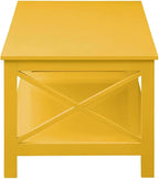 Convenience Concepts Oxford Coffee Table with Shelf, Yellow