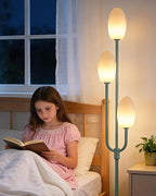 Lightdot 66IN Dimmable Floor Lamp 3-Lights Vintage Floor Lamps with Pebble-Shaped Shade& 3000K Warm White Bulbs for Wedding Party Modern Standing Tall Lamp for Living Room/Bedroom-Green