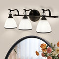 ANDY STAR Milky Glass Bathroom Vanity Light Over Mirror, 3-Light Matte Black Bathroom Light Fixtures with Frosted Glass, 22.5 inch Modern Vanity Lighting Wall Mount, E26 Base, Bulbs Not Included