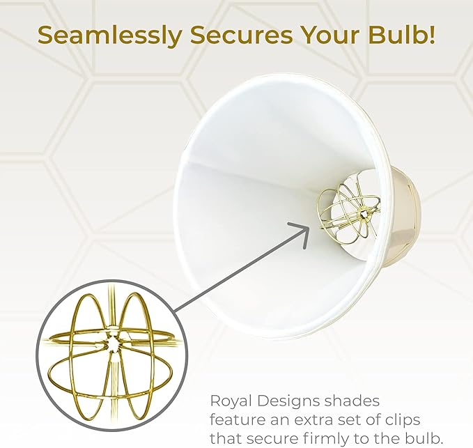 Royal Designs, Inc. BSO-704RC-7EG True Bell Basic Lamp Shade with Round Clip, 3.75 x 7 x 6.75, Eggshell