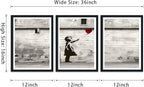 Novatique Banksy Street Wall Art Modern Graffiti Canvas Wall Art Teenager Street Art Painting Banksy Posters Prints for Living Room Bedroom,12" x 16" x 3Pcs