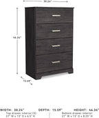 Signature Design by Ashley Belachime Casual 4 Drawer Chest with Easy Glide and Safety Stop, Gray