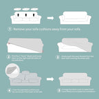 YEMYHOM Latest Checkered 4 Pieces Couch Covers for 3 Cushion Couch Extra Large High Stretch Thickened Sofa Cover for Dogs Pets Furniture Protector Sofa Slipcovers (Dark Gray), 91"-110"(3 Cushions)
