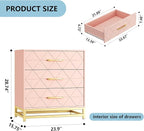 GarveeHome Wooden Dresser for Bedroom, Dressers & Chest of Drawers with 3 Drawer, Wood nightstand for Storage and Organization (Pink)