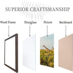 12x12 Picture Frame Set of 3, walnut Wooden Frame 12by12 Square Wall Gallery Poster Photo frame with Durable Shatter Resistant Plexiglass for Wall Hanging best gift