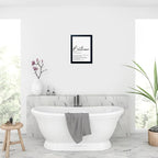 Boswaydeco Bathroom Decor Wall Art Black and White Bathroom Artwork Small Modern Toilet Rules Canvas Print for Guest Washroom