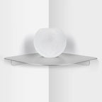 8" Floating Corner Shelf, Metal Corner Shelf Wall Mount for Wall Storage, for Smart Home, Speakers, Internet Router, Security Camera - for Bathroom, Kitchen, Bedroom, and Living Room (Silver)