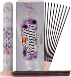 TRUMIRI Vanilla Incense Sticks & Holder Bundle: 121 Pieces (6 Packs of 20), 1 Set