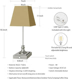 Rechargeable LED Table Lamps with Stepless Touch Control,Sliver Cordless Lamp for Living Room&Bedside&Patio&Shower,Small Desk Lamp(6000mAH Battery),2 Pack for Home Decor,Best Gifts for Family