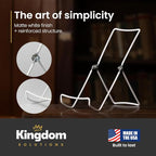 KINGDOM SOLUTIONS MADE IN USA 12-Pack Adjustable White Metal Easels - Book Stand - Sturdy Plate Stand for Art, Pictures, Books, Frames - Unique on the Market