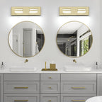 OKELI 2 Lights Bathroom Vanity Light Fixtures Gold LED Dimmable Vanity Light Over Mirror Modern Wall Mounted Lighting Fixture, 350° Rotatable Lamp Head 24W Cold White 6000K ETL Listed